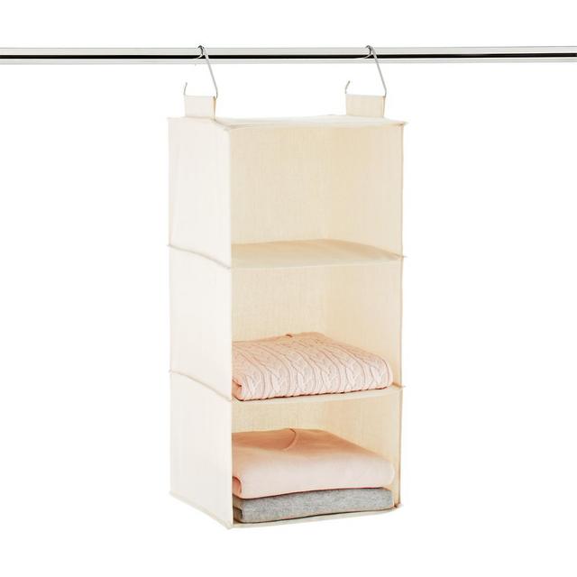 3-Compartment Natural Canvas Hanging Sweater Organizer