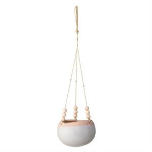 Ceramic Hanging Flower Pot in White and Terracotta