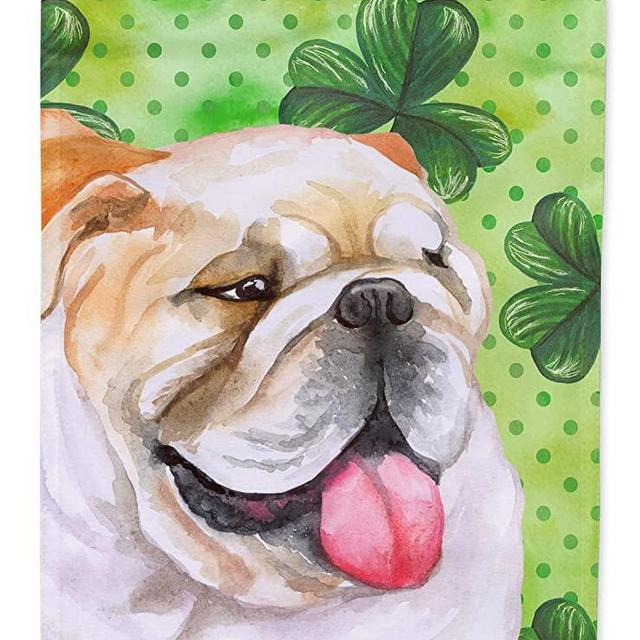 Caroline's Treasures BB9813GF English Bulldog St Patrick's Flag Garden Size, Small, Multicolor