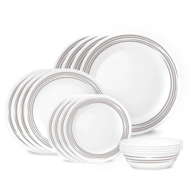 Corelle®Brushed Silver 16-piece Dinnerware Set, Service for 4