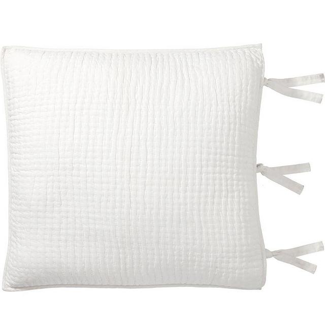Pick-Stitch Handcrafted Sham, Euro, White