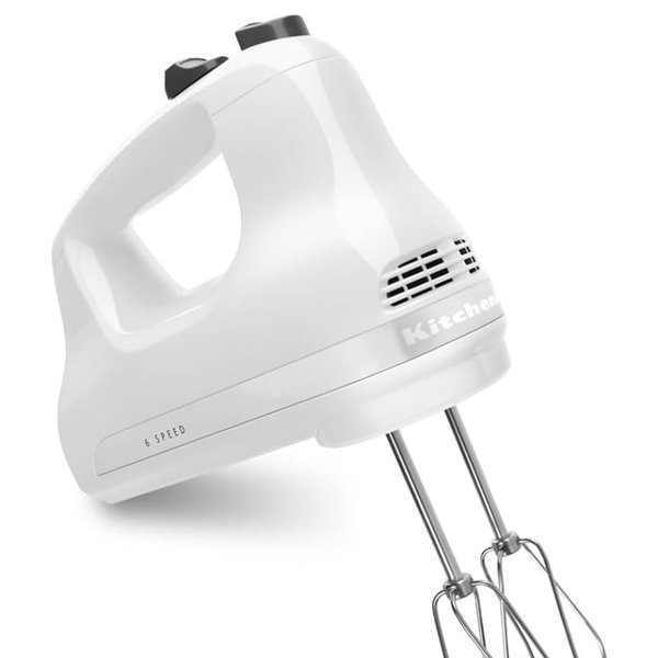 KitchenAid KHM512WH 5-Speed Ultra Power Hand Mixer, White, 8x7x5