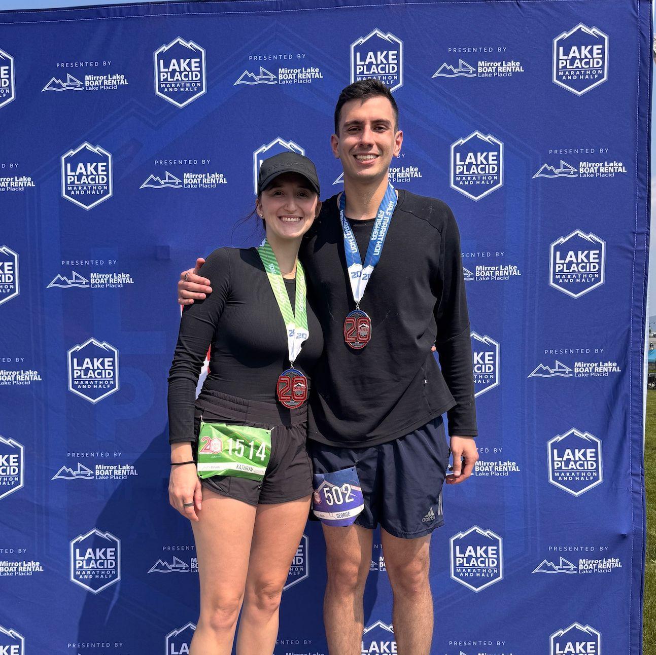 Kaleigh & George after their 10k and Half Marathon in Lake Placid.