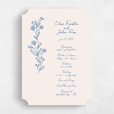 Beige Ticket Wedding Program - Larian