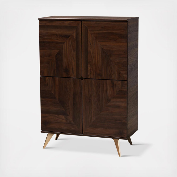 Baxton Studio, Graceland Mid-Century Modern Shoe Cabinet | Zola
