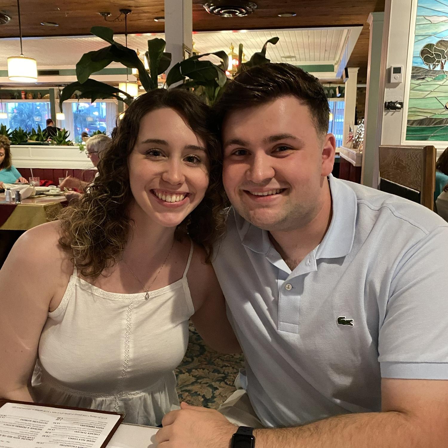 Dinner the night before our engagement