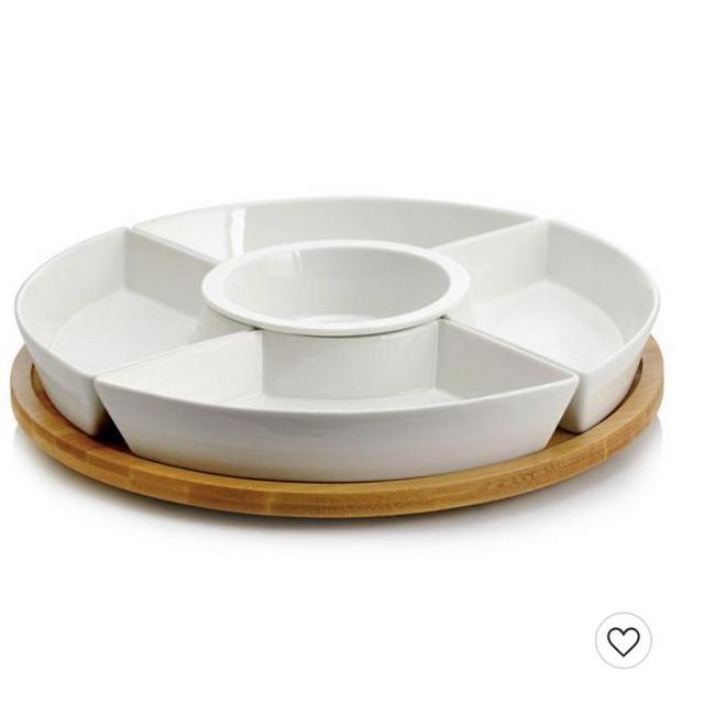 6pc Stoneware Beautiful Party Serving Set White - Elama