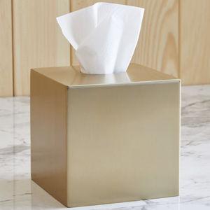 Caspian Metal Tissue Box Antique Brass