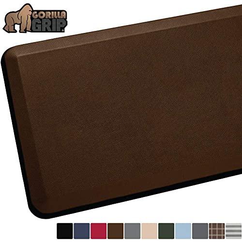 Gorilla Grip Original Premium Anti-Fatigue Comfort Mat, Phthalate Flat, Ergonomically Engineered, Extra Support and Thick, Kitchen and Office Standing Desk, 39x20, Brown