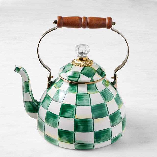 MacKenzie-Childs Emerald Check Tea Kettle, 3-Qt.