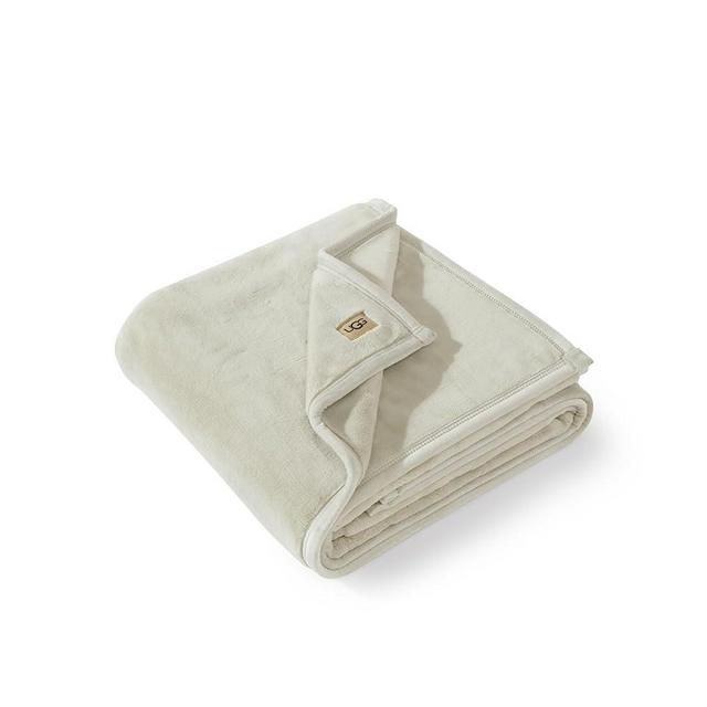UGG Coco Luxury Plush Throw Blanket – Soft and Cozy, Elegant Tonal Binding, Perfect for Sofa or Bedroom Decor, Easy Care, 50 x 70 Inches, Ideal Gift - Shoreline