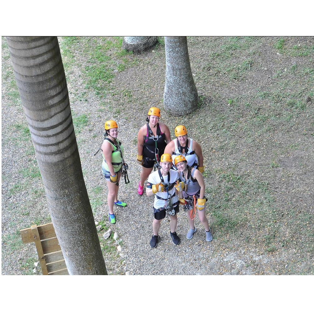 Zip lining through the jungle