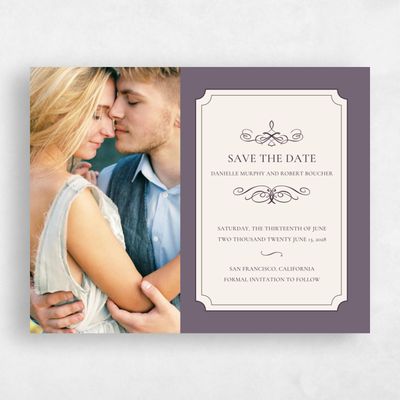 Purple Wedding Save the Date - Malta Portrait