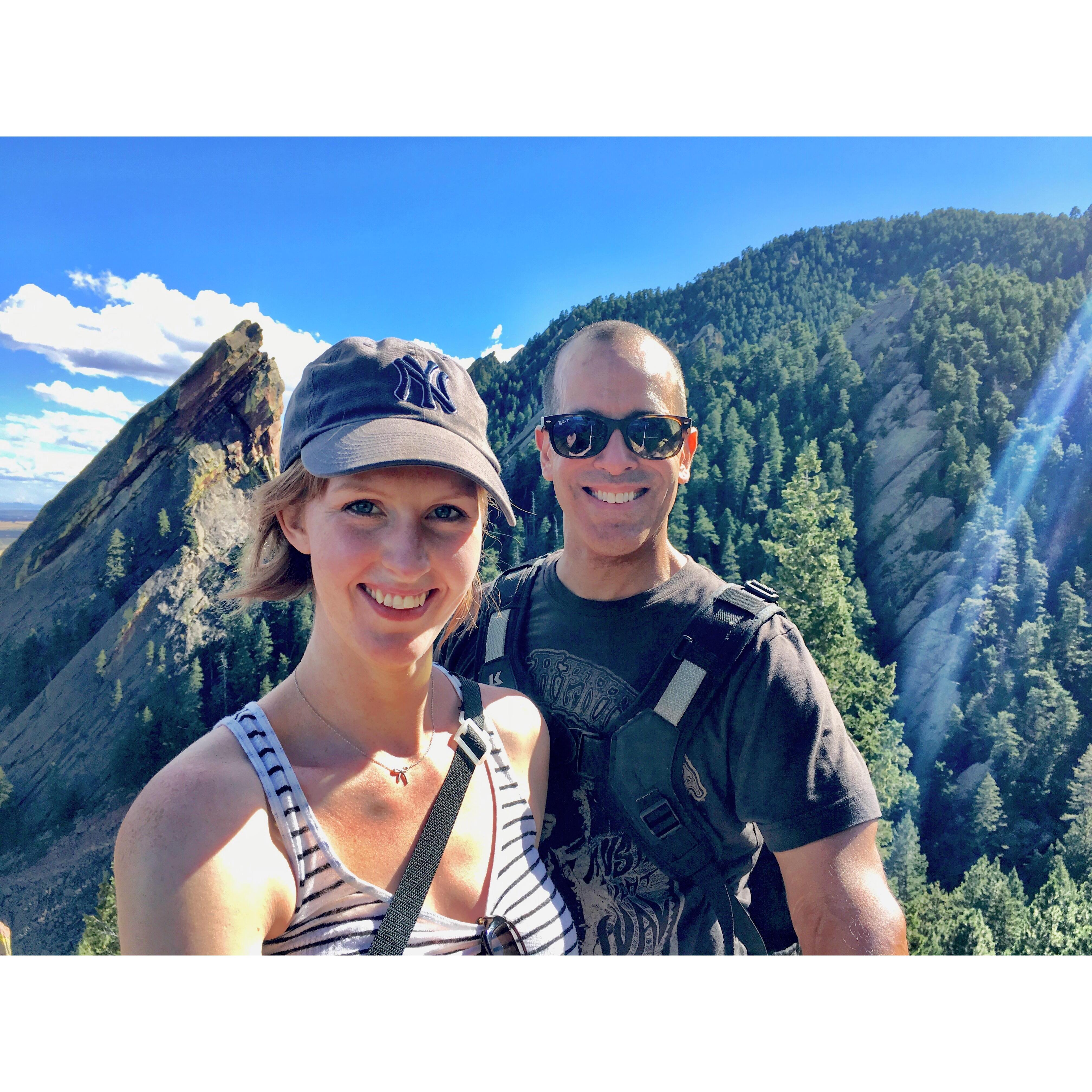 After a death defying trek up the Flat Irons of Boulder, CO, we made it to the top!