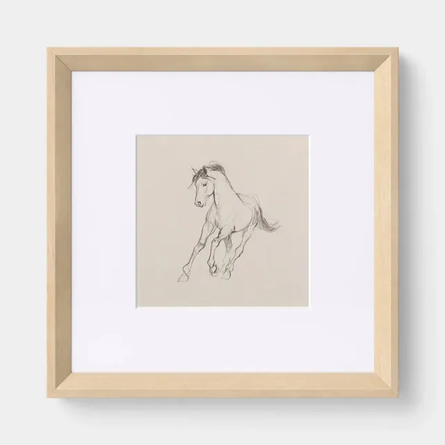 10"x10" Horse Under Glass Framed Wall Art - Threshold™