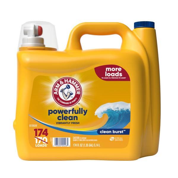 ARM & HAMMER Liquid Laundry Detergent, Clean Burst Fresh, 174 fl oz, 174 Loads