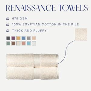 Christy Renaissance 6 Piece Towel Set | Parchment Off-White | 100% Egyptian Cotton | 675 GSM | 2 Bath Towels 2 Hand Towels 2 Face Cloths