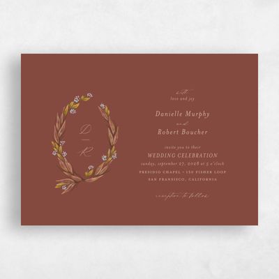 Brown Wedding Invitation - Heath Landscape