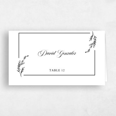 White Wedding Place Card - Eleanora