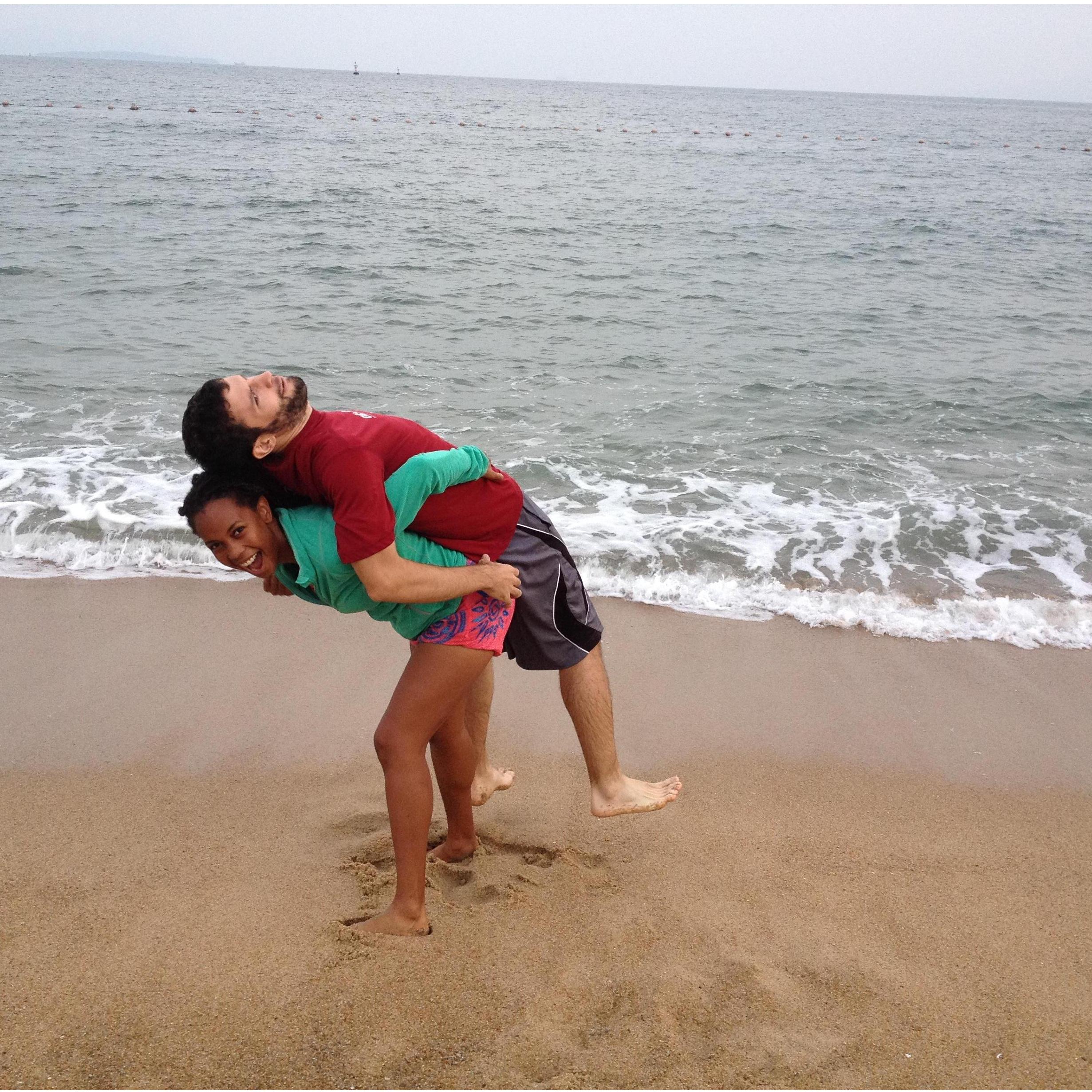 At the beach in Shenzhen, 2014