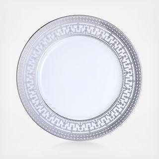 Tiara White and Platinum Narrow Rim Dinner Plate