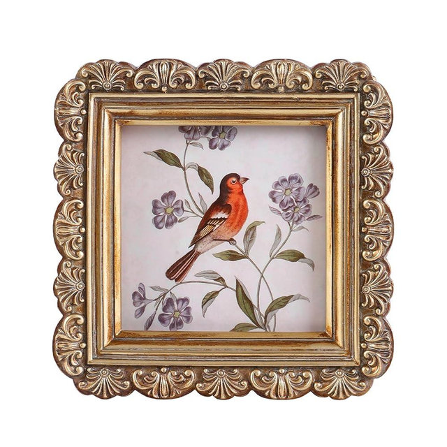 LIHOLO Vintage Picture Frames 3x3 Square Bronze Antique Picture Frames with Glass Front Handcrafted Rustic Home Decor for Wall Mount and Tabletop Gallery Wall Art