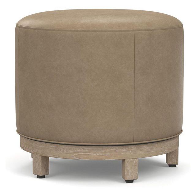 Jake Leather Stool, Seadrift Leg, Legacy Taupe