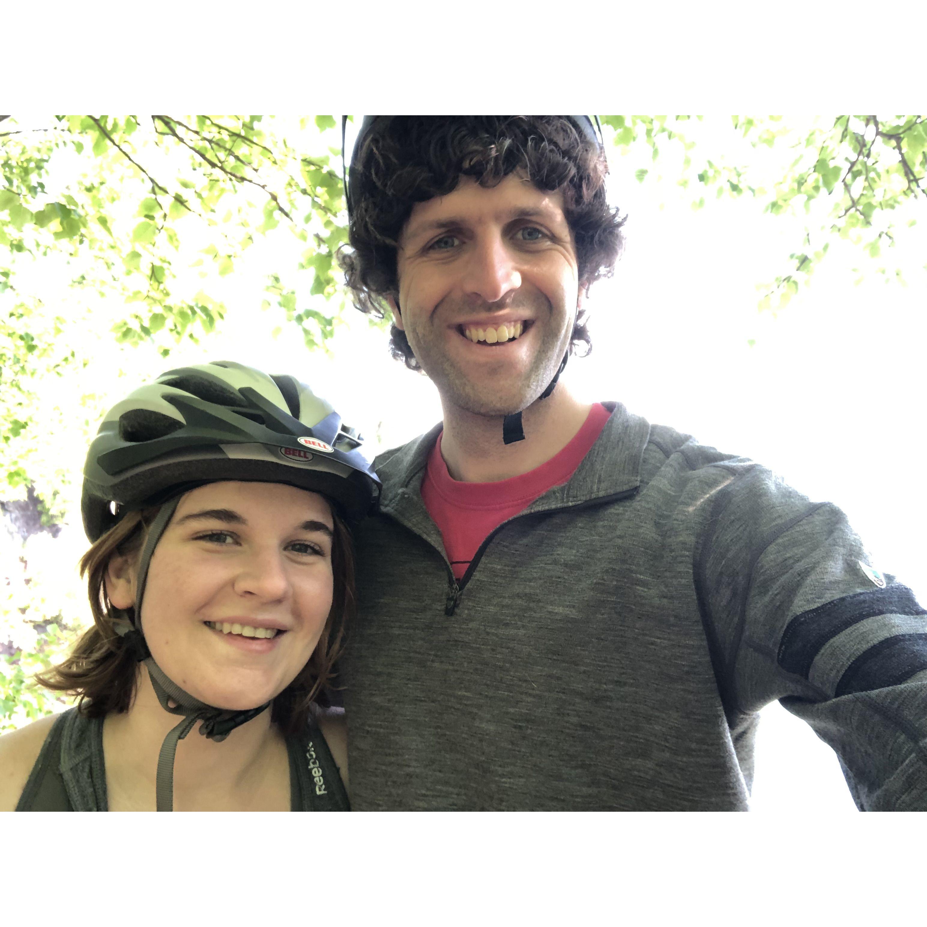 Biking at Presque Isle in Marquette, MI, Emma's hometown.