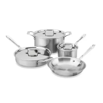 All-Clad d5 Brushed Stainless Steel 7-Piece Cookware Set