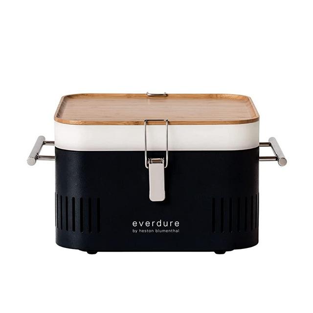Everdure by Heston Blumenthal CUBE Portable Charcoal Grill Perfect for Picnics, Tailgating, Beach, Camping, Table Top Patio BBQ, Small Grill for Outdoor Cooking, Lightweight & Compact, Matte Black