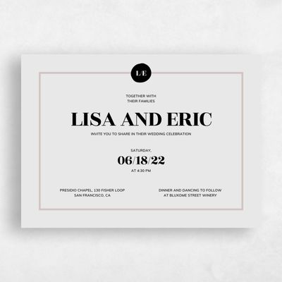 Grey Landscape Wedding Invitation - Braunfels Stamp