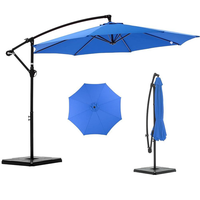 NEWBULIG 10FT Patio Umbrella, Offset Cantilever Outdoor Patio Table Umbrella, UV Protection, Fade Resistant Fabric, Easy Tilt Adjustment for Pool, Deck, Garden, Backyard