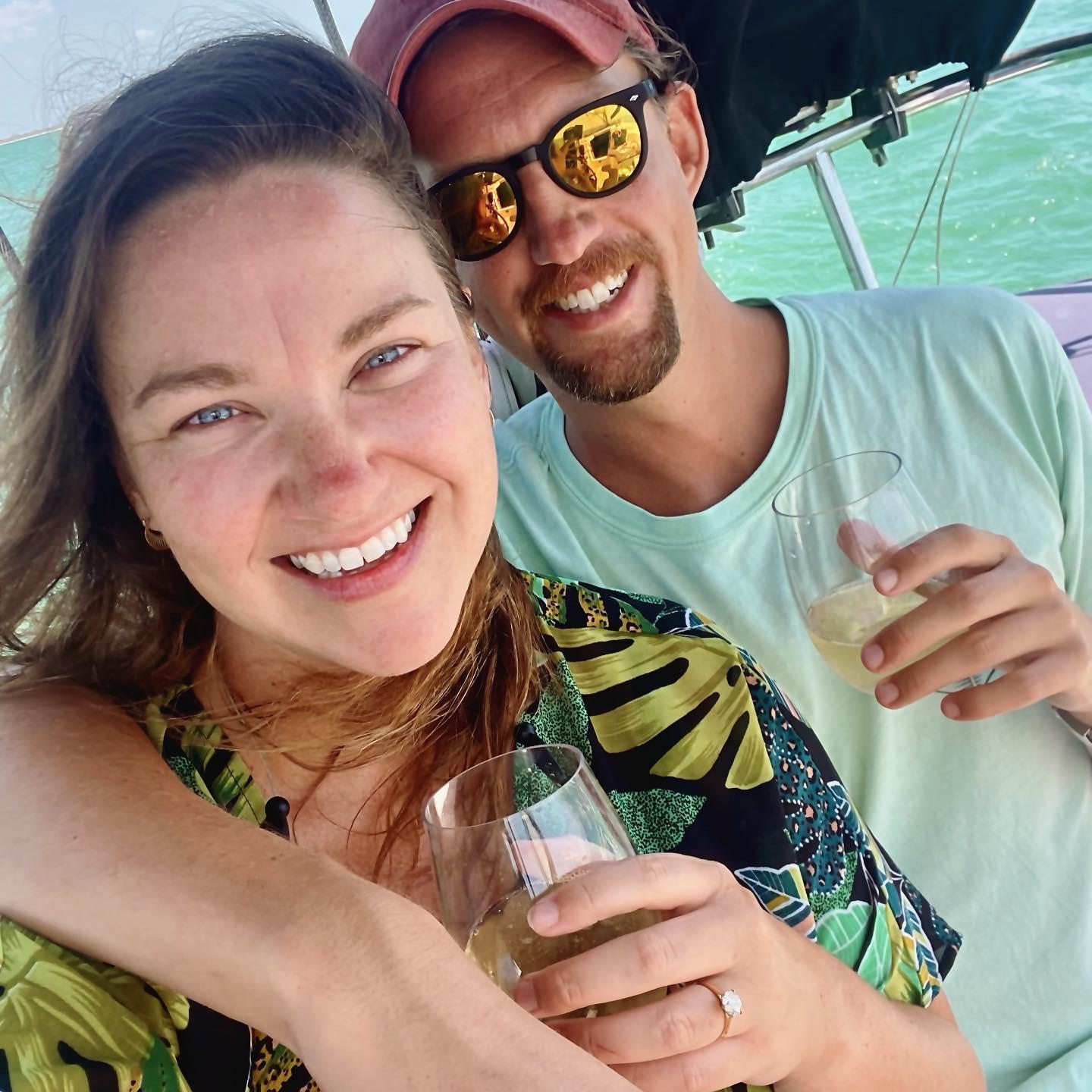 Minutes after Ryan popped the question on a sailboat in the middle of the Gulf of Mexico off Naples! [4/14/2021]