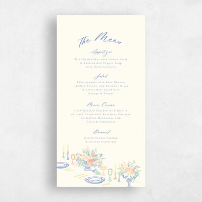 Light Butter, Yellow Wedding Menu - Josette