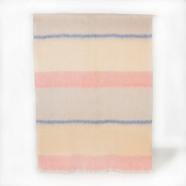 Mohair Throw Blanket in Fawn, from Cushendale