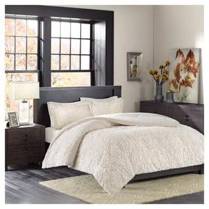 Syracuse Long Faux Fur Plush Comforter Set