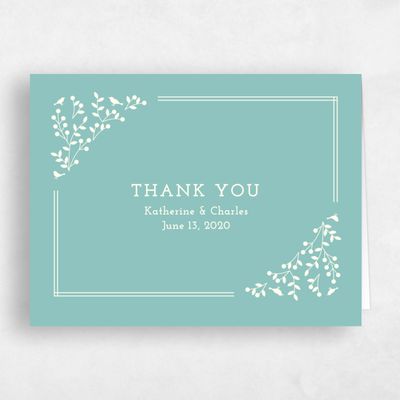 Blue Spring Wedding Thank You - Ivy