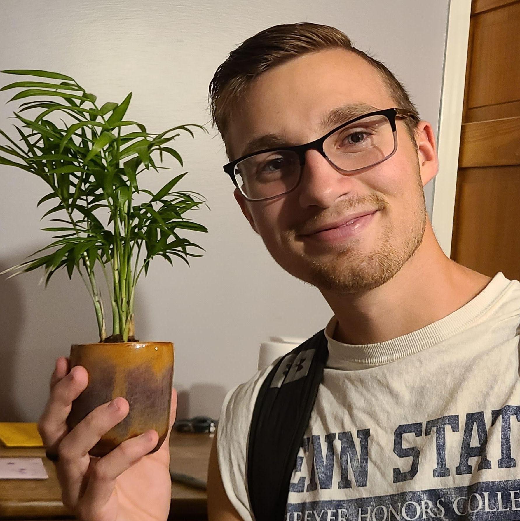 Encouraging him to start his plant addiction with, Everett. He has four plants now! haha