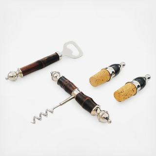 Bamboo Style Cork and Bar Tool Set