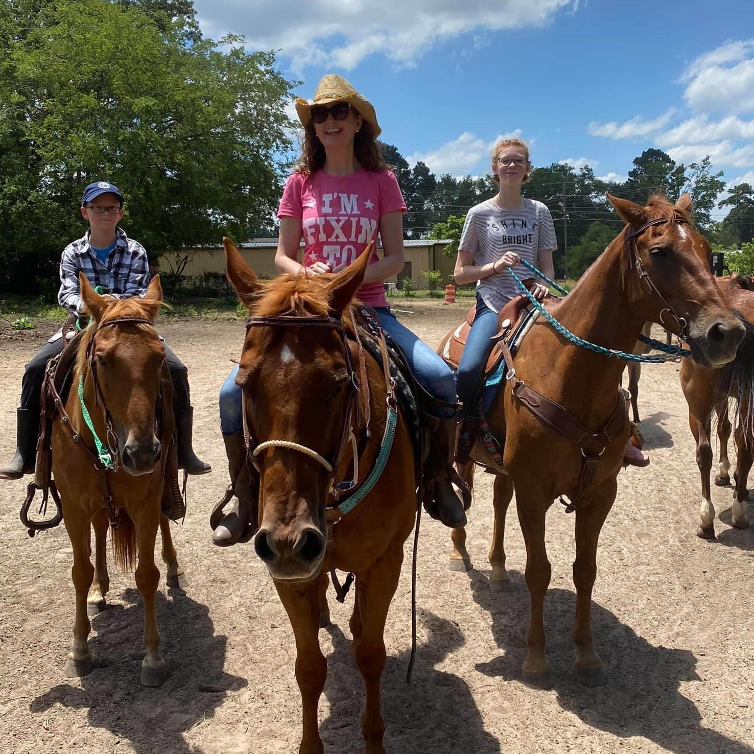 Horseback riding at Skeet & Dana’s place, Spring 2020