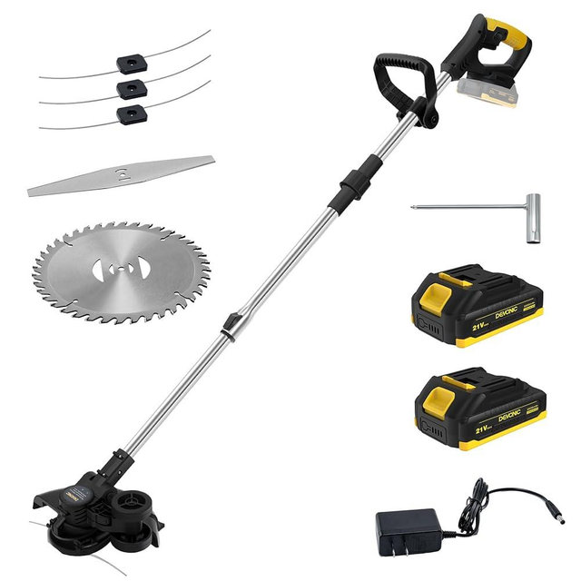DEVONIC 2-inch 21V Cordless String Trimmer,2 in 1 Trimmer and Edger,Cordless Grass Trimmer with 2 x 2.0Ah Battery for Garden Yard Weeding Work