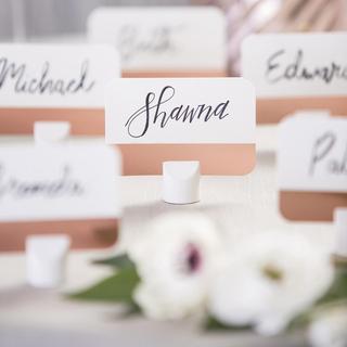 Whitewash Wood Name Card Holders, Set of 12