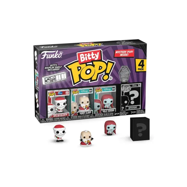 FUNKO Bitty Pop! The Nightmare Before Christmas - Sandy Claws, Vampire Teddy, Santa Jack, & Mystery 4-Pack #73022