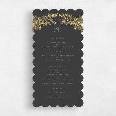 Grey Scalloped Wedding Menu - Sawyer Foil