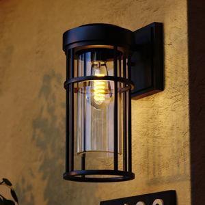 Crestline 14 in. H 1-Light Textured Black Dusk to Dawn Sensor Outdoor Wall Sconce, Rust-Resistant Aluminum, Clear Glass Shade, LED Compatible for Exterior Porch Patio Front Door or Garage