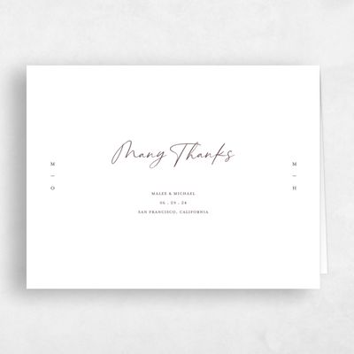 White Typography Wedding Thank You - Ivor Landscape
