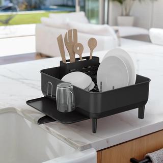 Compact Dish Drying Rack with Swivel Spout