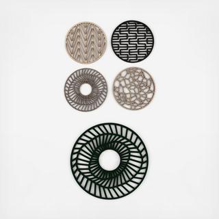 Geometrics Coasters Set of 4 with Vortex Trivet