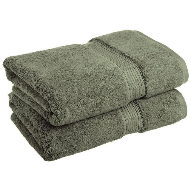 SUPERIOR Egyptian Cotton 800 GSM Bath Towel Set, Includes 2 Bath Towels, Luxury Plush Essentials, Absorbent Quick Dry Towels, Guest Bathroom, Apartment, New Home, Shower, Hotel Quality, Forest Green