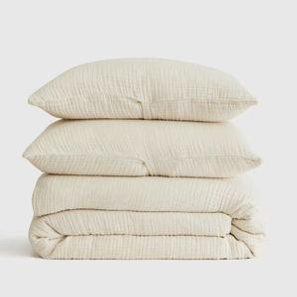 Organic Airy Gauze Duvet Cover Set | Quince in Undyed